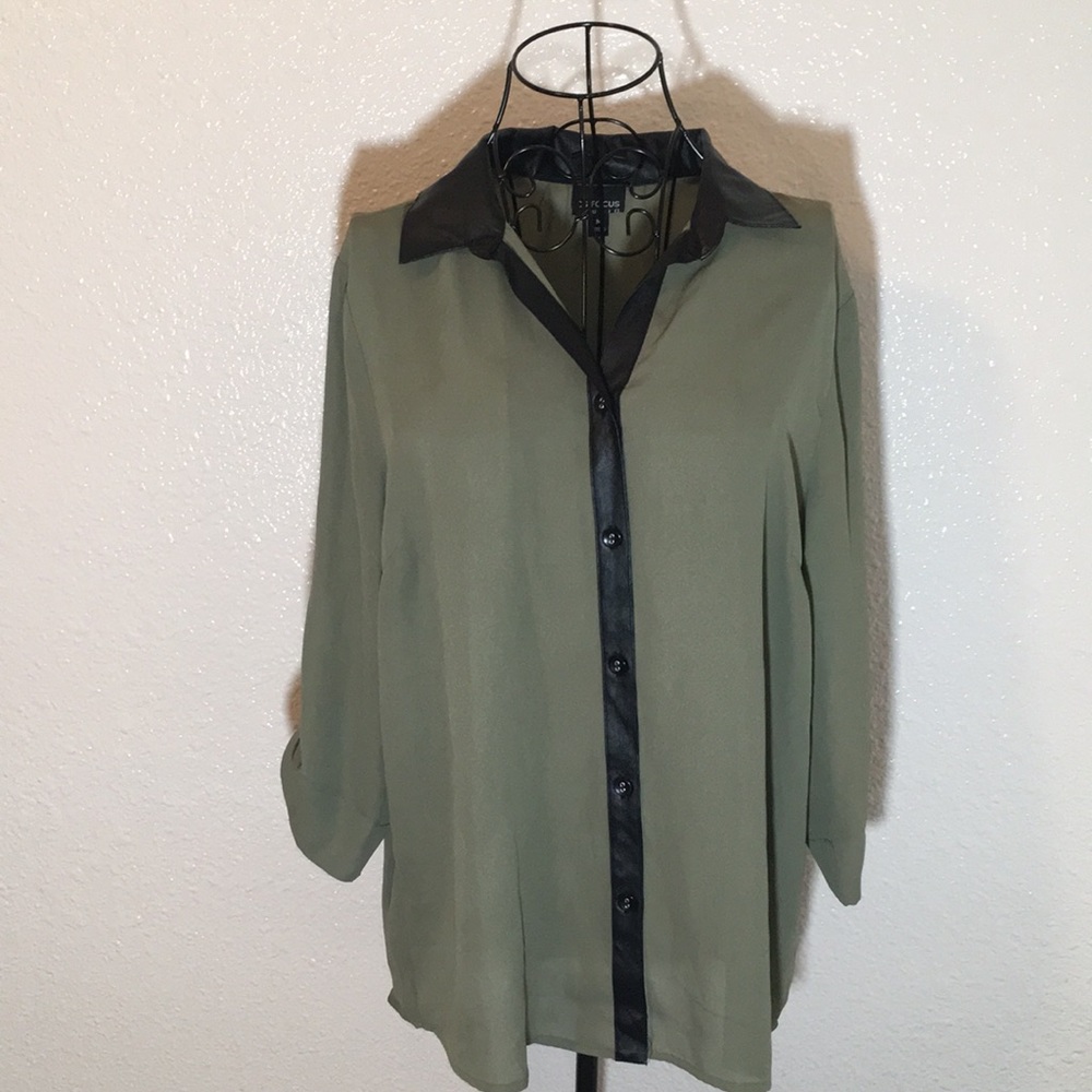 Vegan Leather Detailed Top